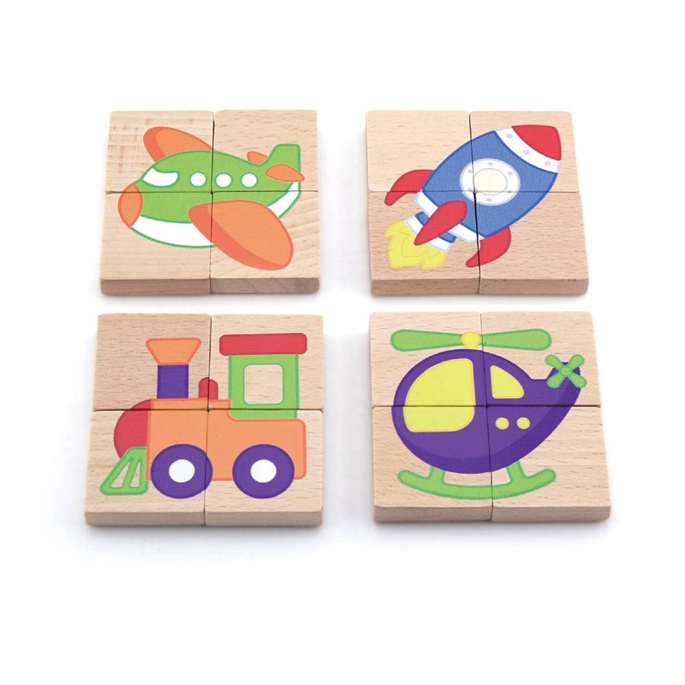 Puzzle magnetic din lemn, Mijloace de transport, 2-5 ani [4]