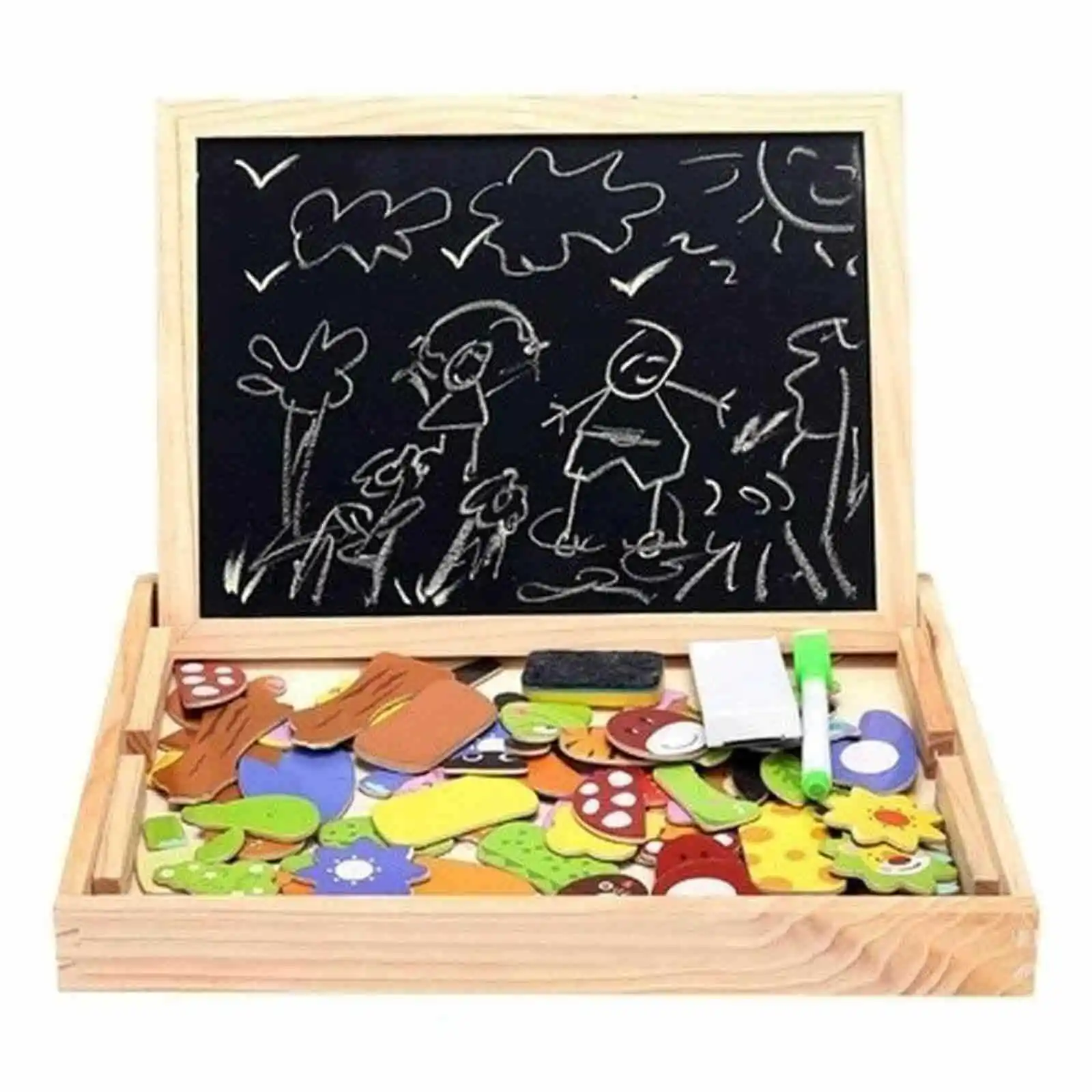 Tablita educativa cu puzzle magnetic 3 in 1 Ferma. [3]