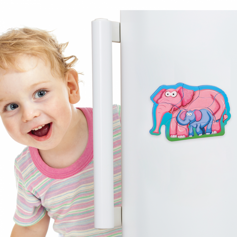 Puzzle mama si copilul, elefant,8 piese [2]