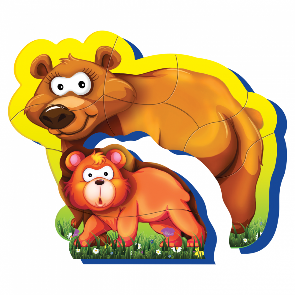 Puzzle mama si copilul, urs, 8 piese [2]