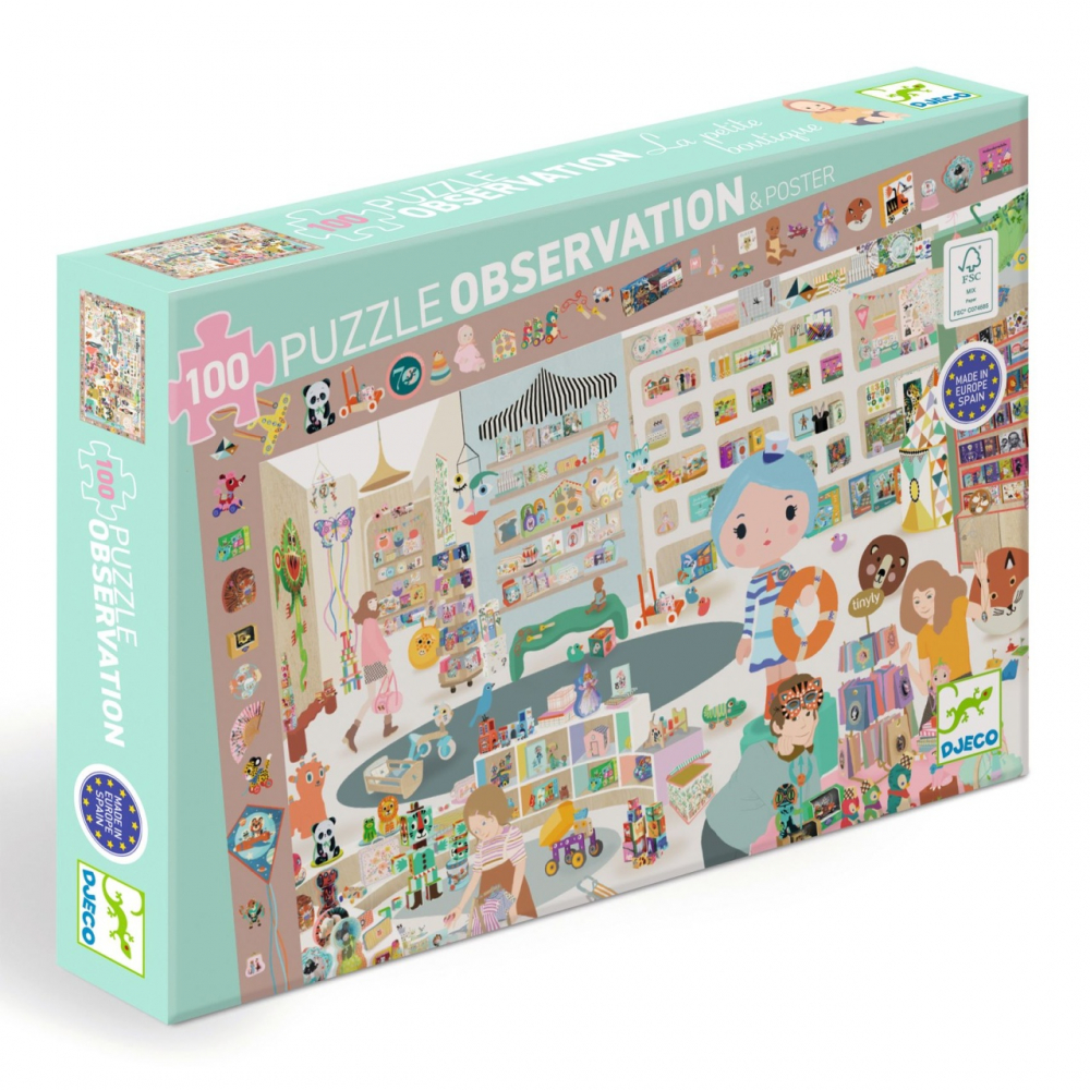 Puzzle Micul magazin, 100 piese, Djeco, varsta 3 - 6 ani, Baiat, Fata [1]