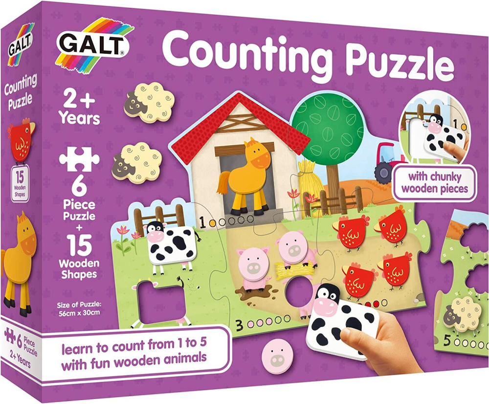 Puzzle - Numaram animalele de la ferma ( 6 piese) [1]