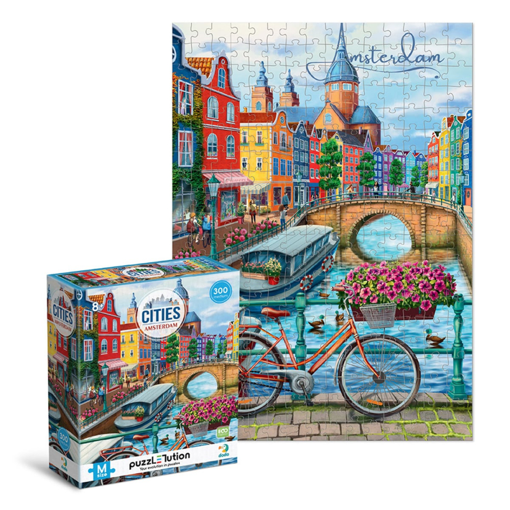 Puzzle orase, Amsterdam, 300 piese, copii varsta 8+ ani [2]