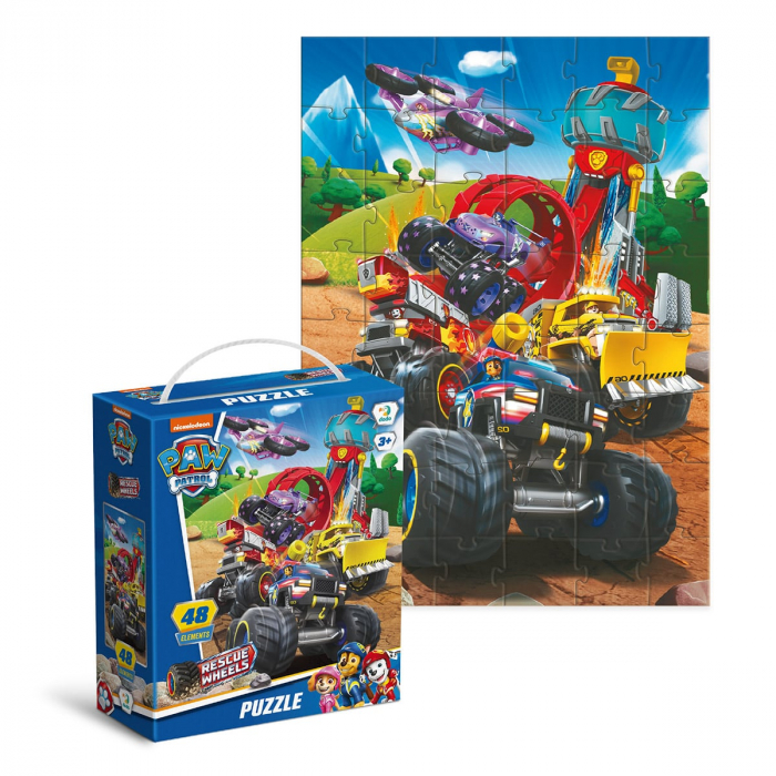 Puzzle Patrula catelusilor, Rescue Wheels, 48 piese, 5-9 ani [4]