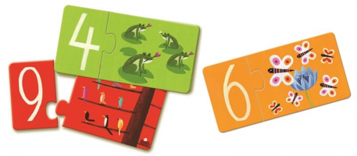 Puzzle Duo, Cifre si Asociere, Djeco, varsta 1 - 3 ani, Baiat, Fata [4]