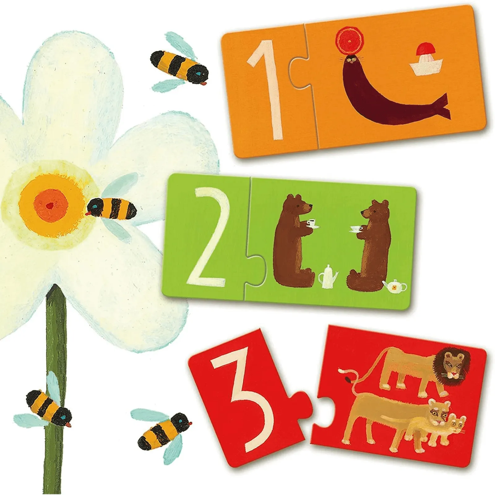 Puzzle Duo, Cifre si Asociere, Djeco, varsta 1 - 3 ani, Baiat, Fata [3]