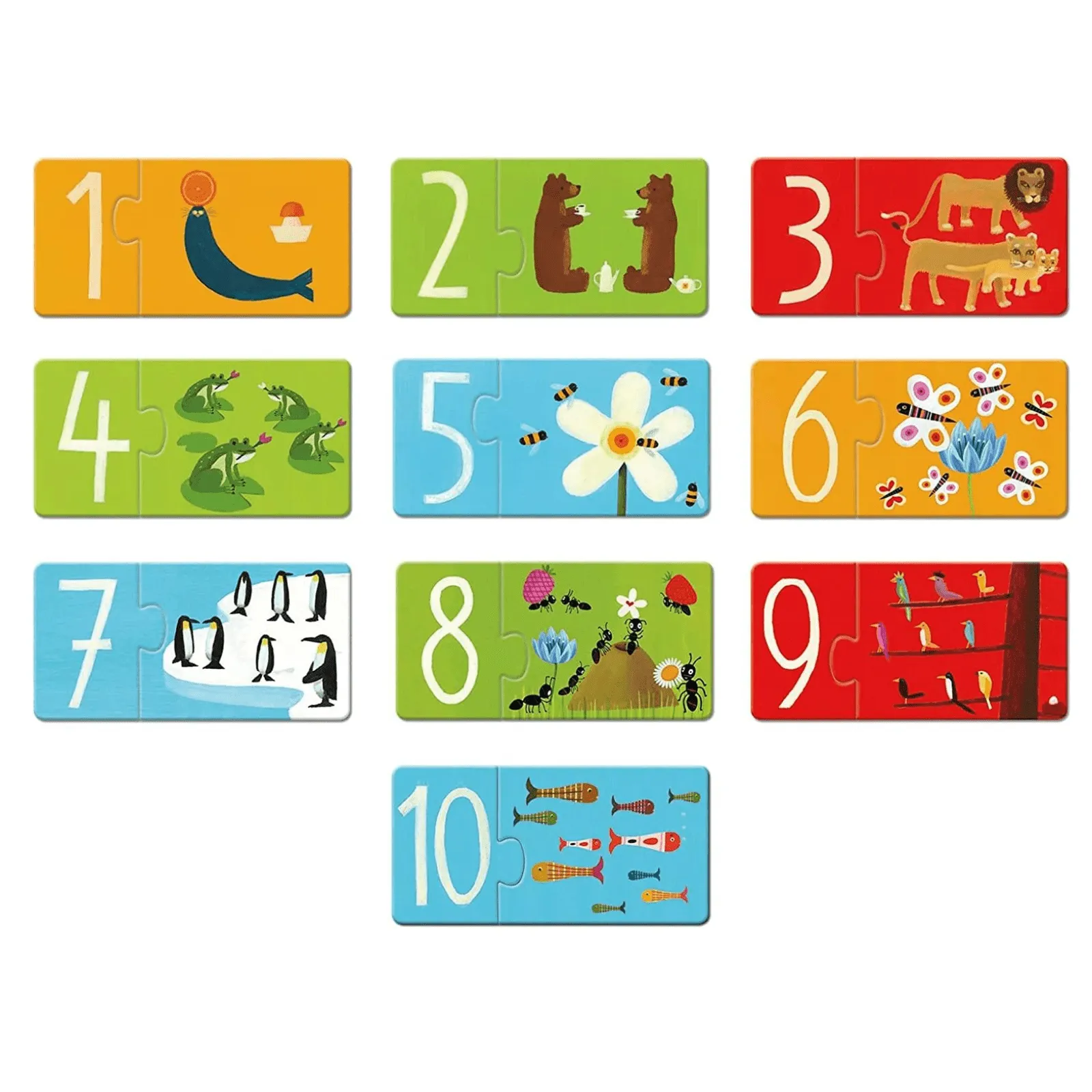 Puzzle Duo, Cifre si Asociere, Djeco, varsta 1 - 3 ani, Baiat, Fata [2]