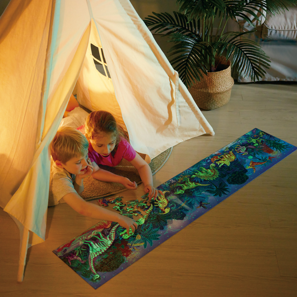 Puzzle pentru copii flourescent cu Dinozauri (200 piese, 1.5m), copii varsta 6 ani+,8 ani+ [4]