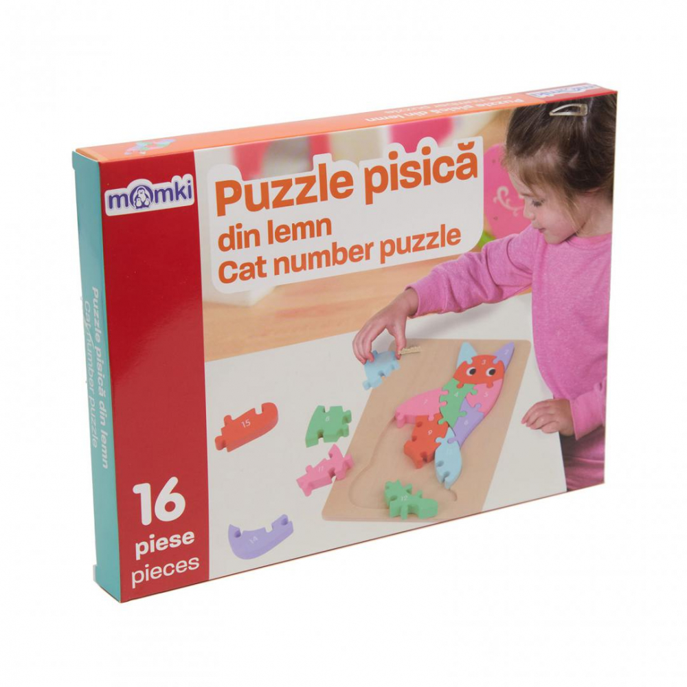 Puzzle pisica din lemn, 16 piese [1]