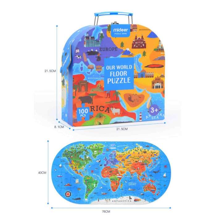 Puzzle de podea pentru copii - Harta Lumii. [6]