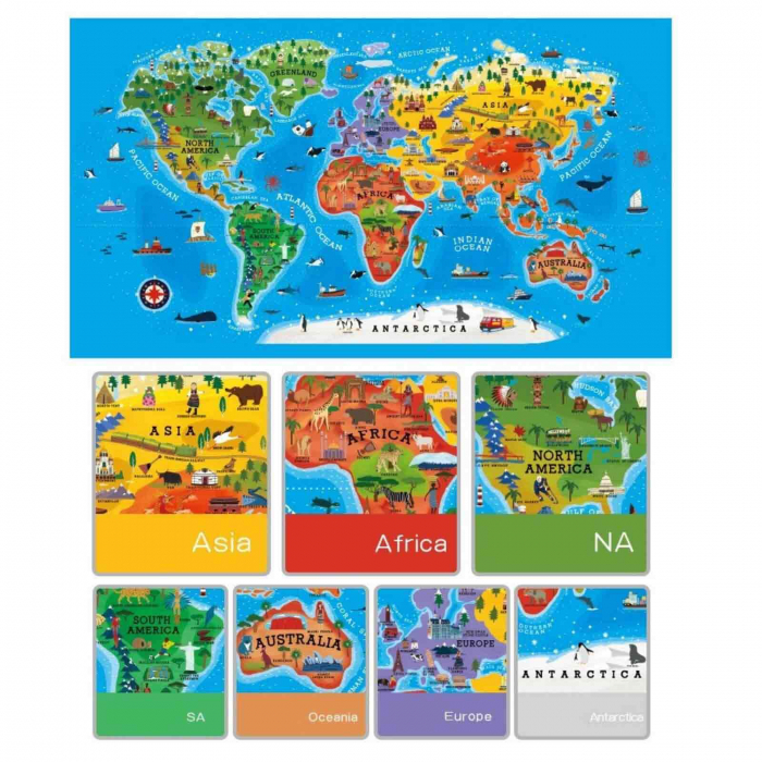 Puzzle de podea pentru copii - Harta Lumii. [4]