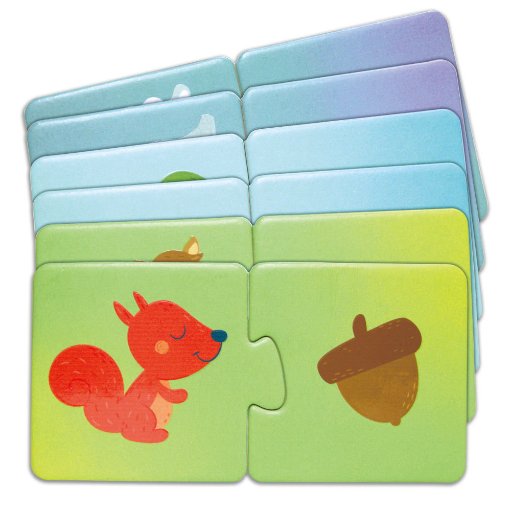 Puzzle potriveste perechea - Animale si gustari (36 piese), copii varsta 1 an+,2 ani+ [5]