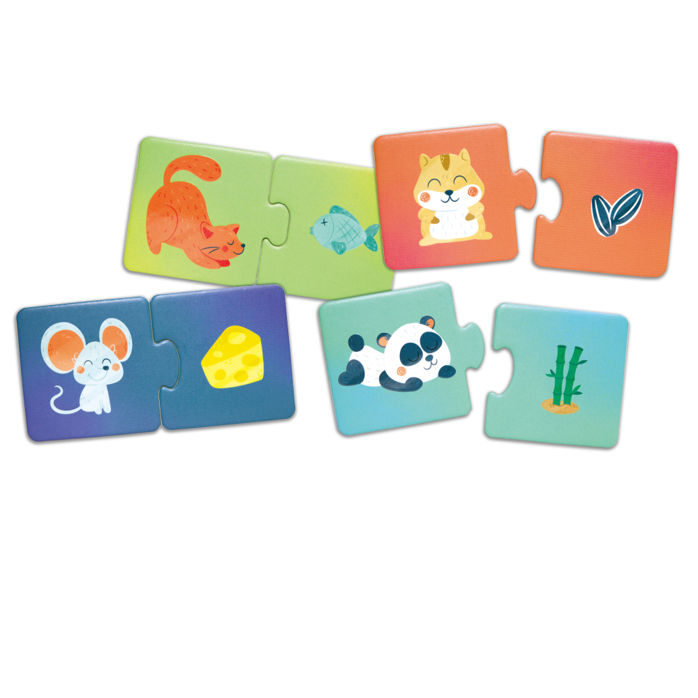 Puzzle potriveste perechea - Animale si gustari (36 piese), copii varsta 1 an+,2 ani+ [4]