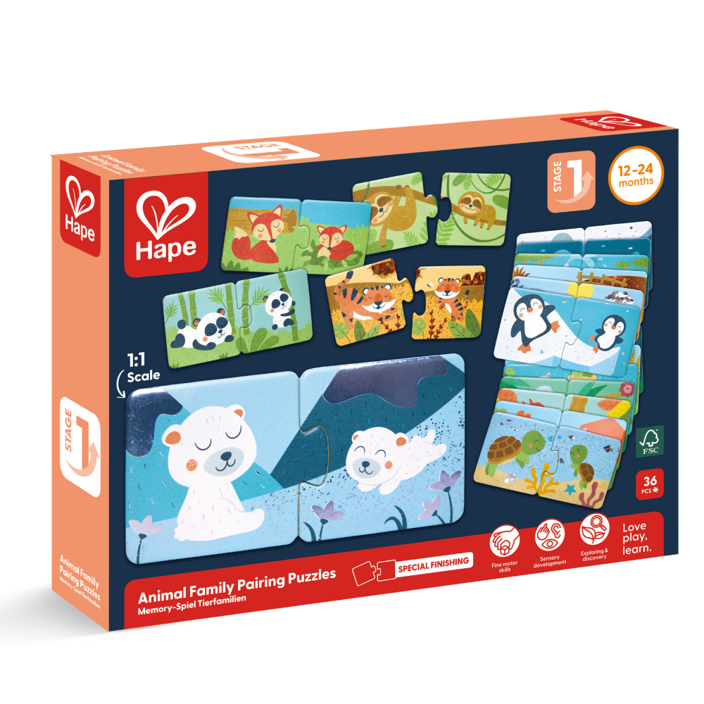 Puzzle potriveste perechea - Animale si pui (36 piese), copii varsta 1 an+,2 ani+ [1]