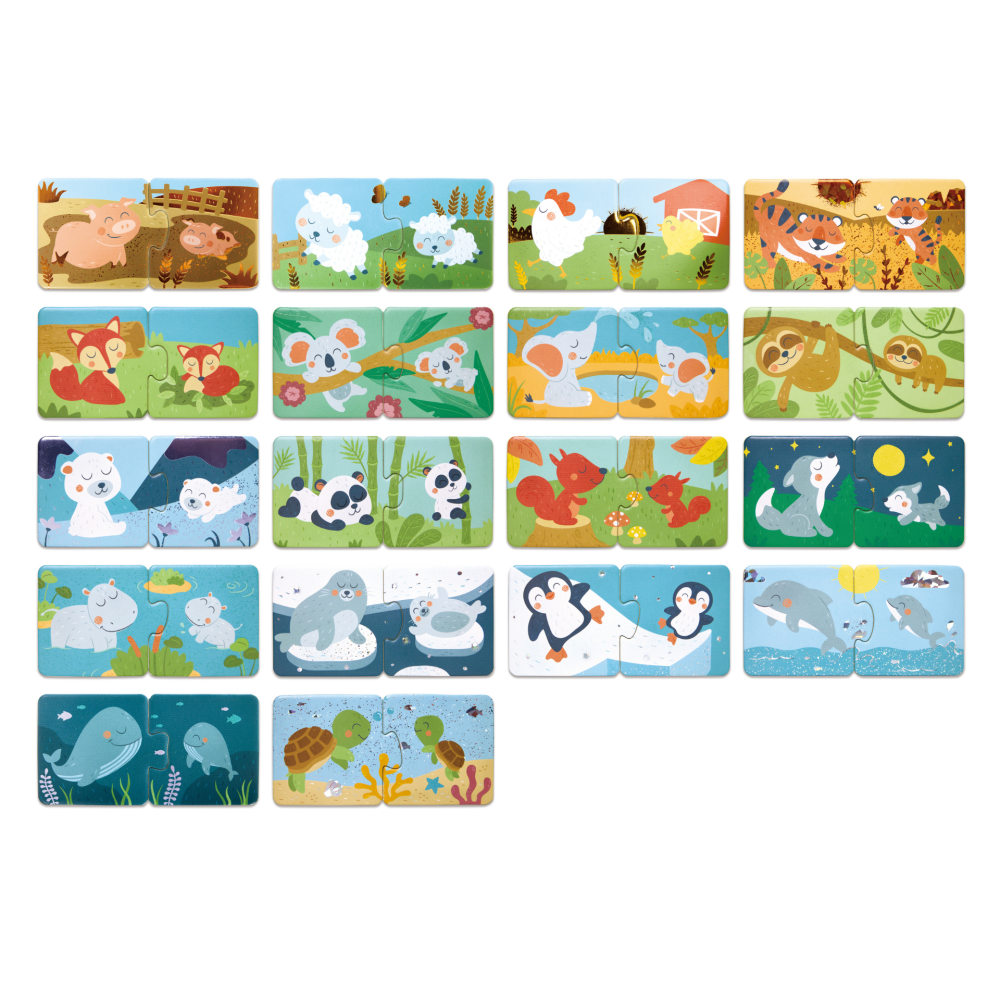 Puzzle potriveste perechea - Animale si pui (36 piese), copii varsta 1 an+,2 ani+ [3]