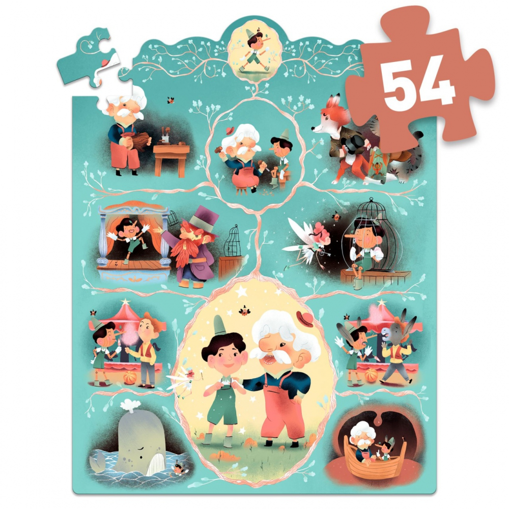 Puzzle poveste Pinocchio, Djeco, varsta 3 - 6 ani, Baiat, Fata [5]