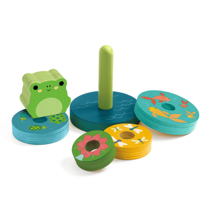 Puzzle si joc din lemn de stivuit, de la 1 an, Djeco, varsta 1 - 3 ani, Baiat, Fata [3]