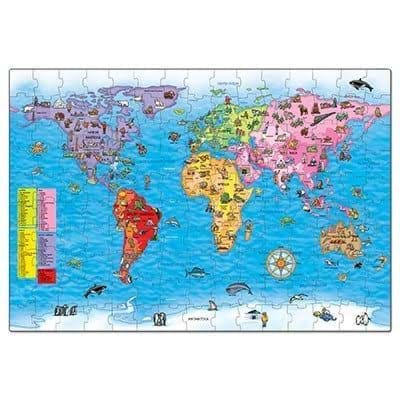 Puzzle si poster Harta lumii (limba engleza 150 piese) WORLD MAP PUZZLE & POSTER [3]
