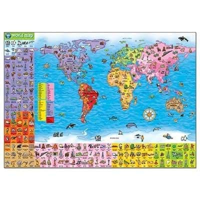 Puzzle si poster Harta lumii (limba engleza 150 piese) WORLD MAP PUZZLE & POSTER [2]