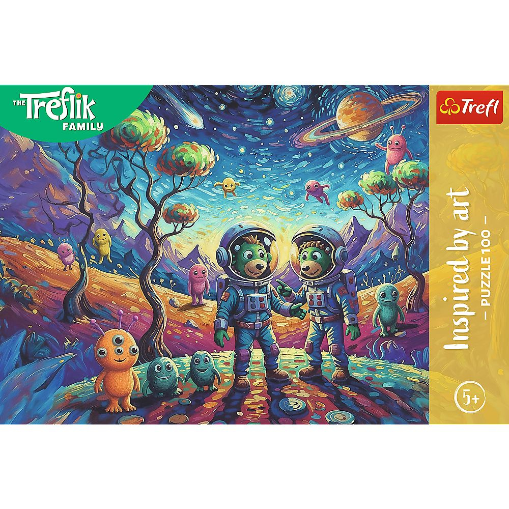 Puzzle trefl 100 familia treflik inspirat de arta fantezii cosmice copii varsta 5 ani - 10 ani [3]