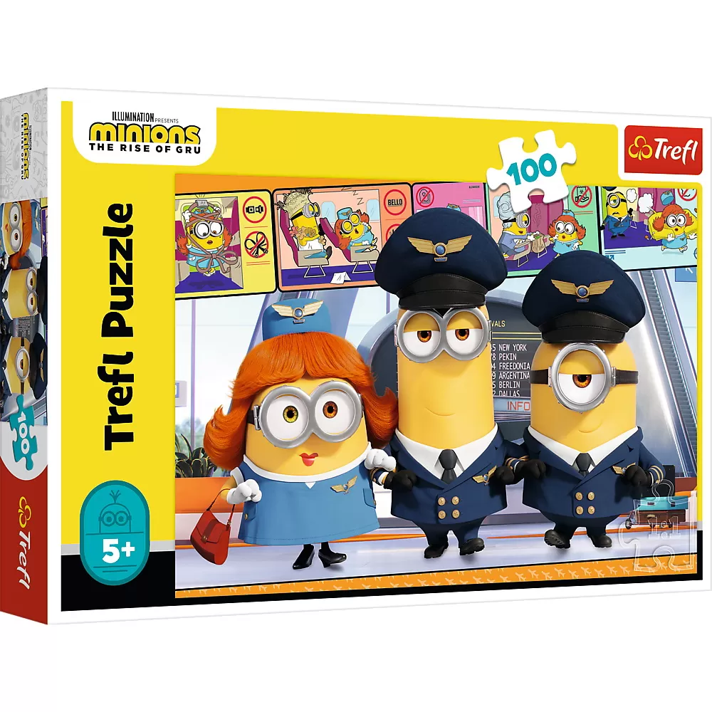 Puzzle trefl 100 piese minionii la aeroport [1]