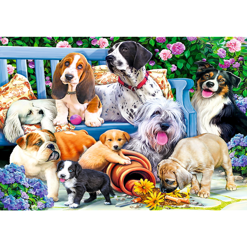 Puzzle trefl 1000 caini in gradina [2]