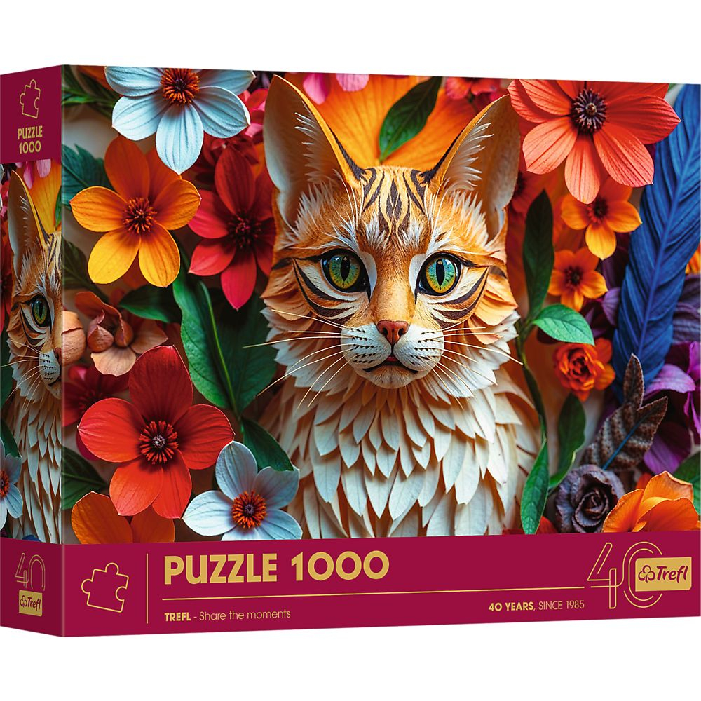 Puzzle trefl 1000 editia aniversara 40 de ani 3d pisica [1]