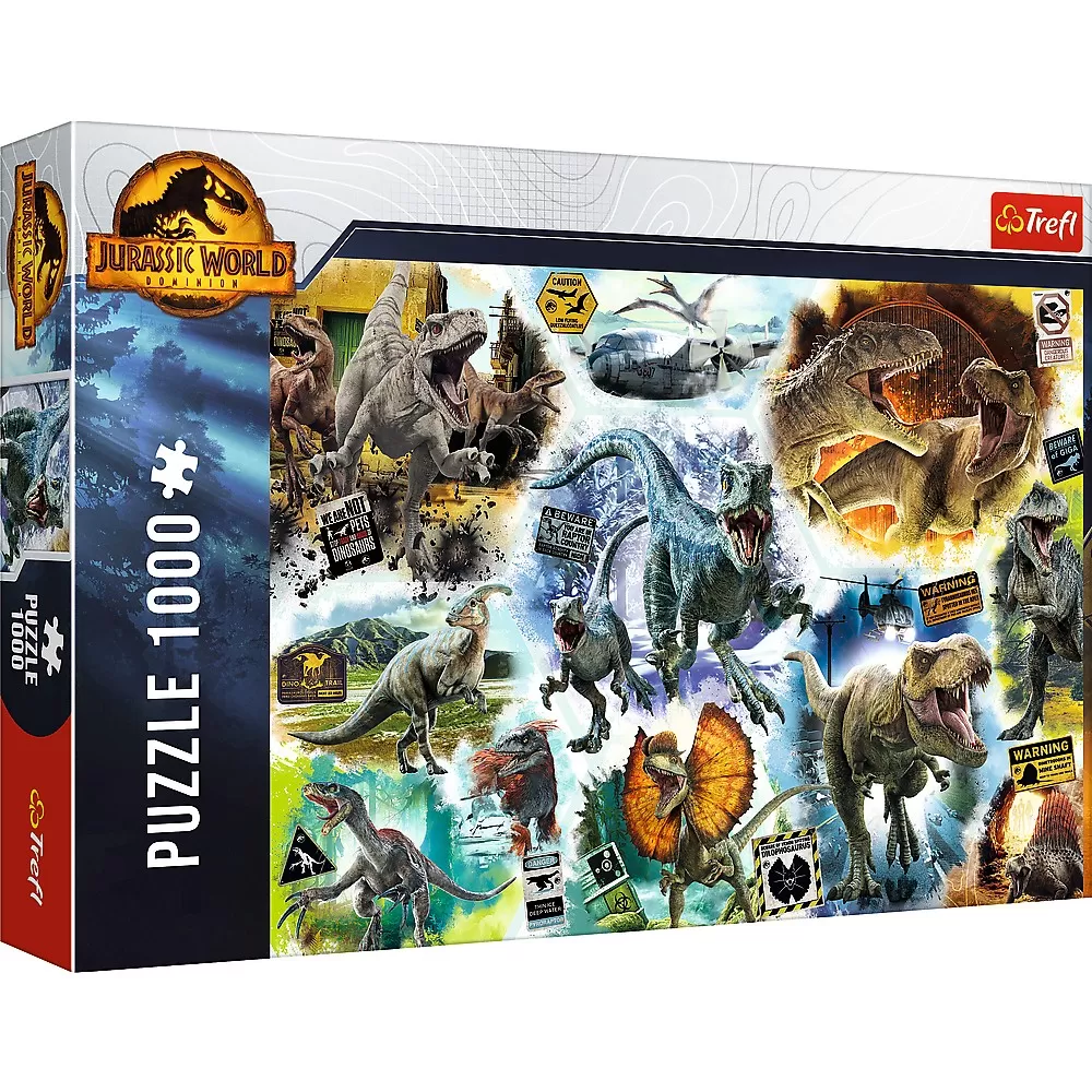 Puzzle trefl 1000 jurassic world pe urmele dinozaurilor [1]