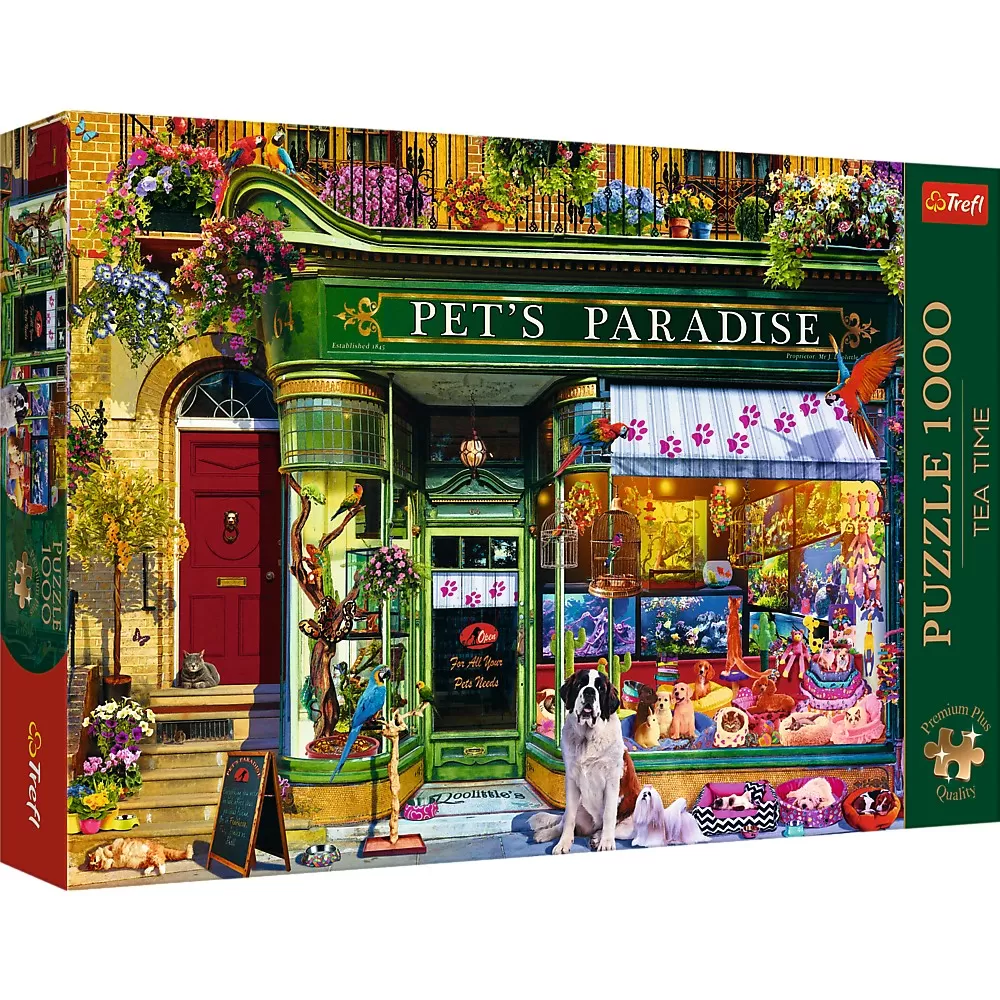 Puzzle trefl 1000 premium plus tea time paradisul animalelor [1]