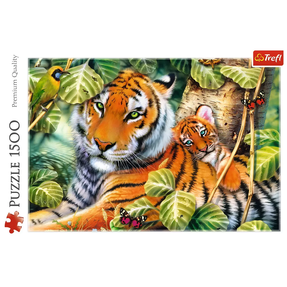 Puzzle trefl 1500 tigri bengalezi in padurea tropicala [3]