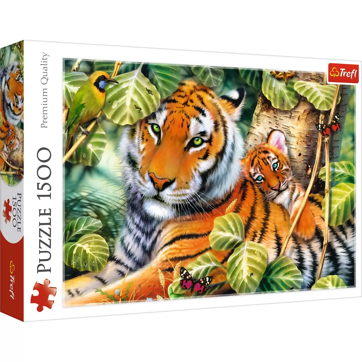 Puzzle trefl 1500 tigri bengalezi in padurea tropicala [1]