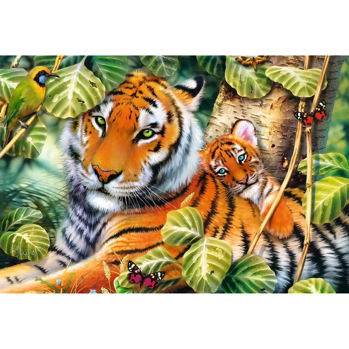 Puzzle trefl 1500 tigri bengalezi in padurea tropicala [2]