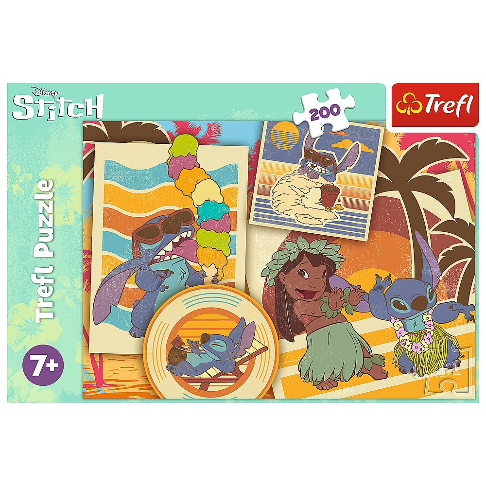 Puzzle trefl 200 stitch la plaja cu lilo si stitch [3]
