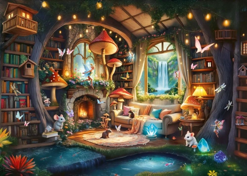Puzzle trefl 2000 colectia sua casuta din basm cu poster inclus [2]
