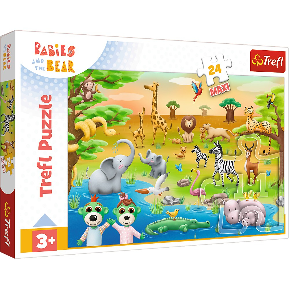 Puzzle trefl 24 maxi babies and the bear safari [1]