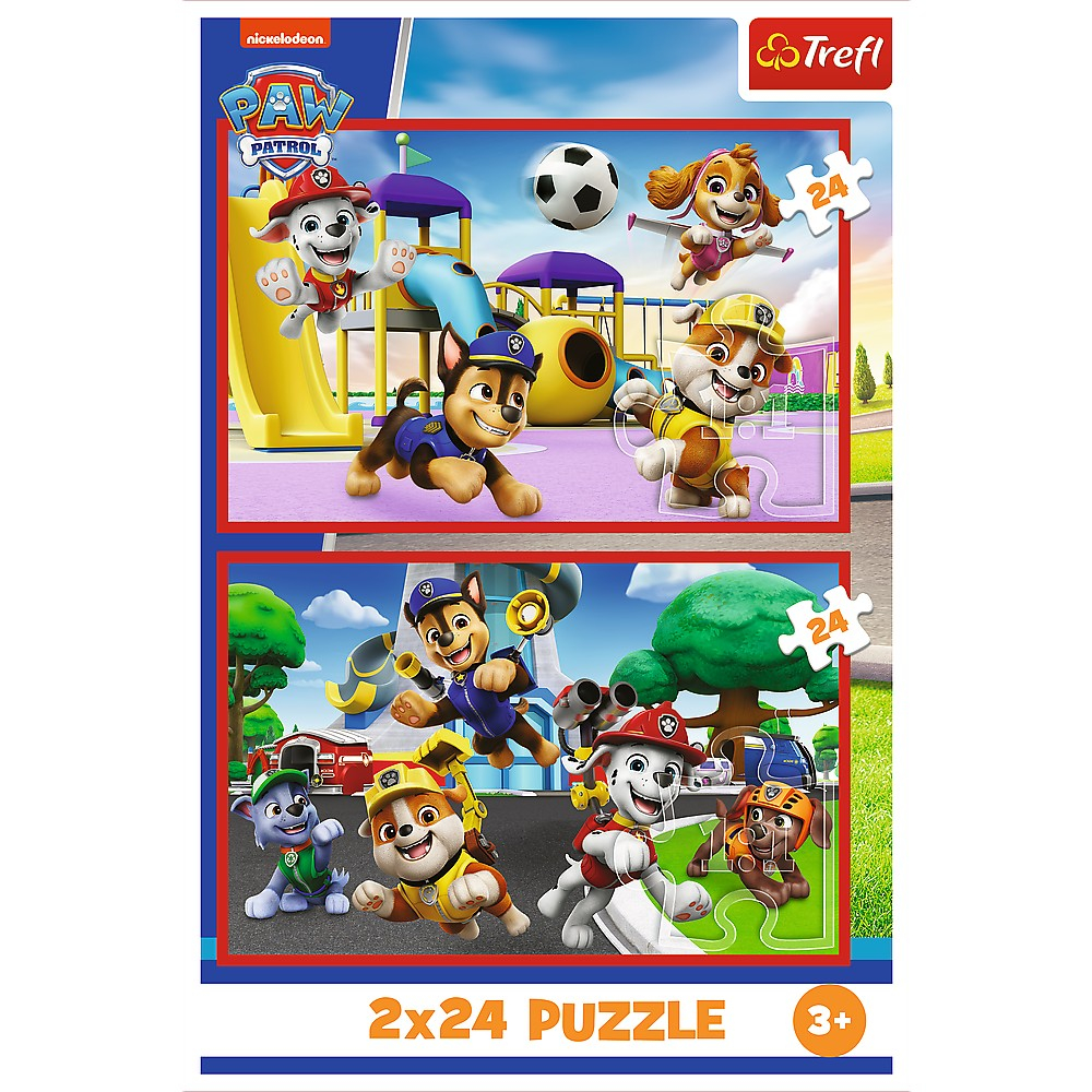 Puzzle trefl 2x24 patrula catelusilor ziua amuzanta a catelusilor [4]