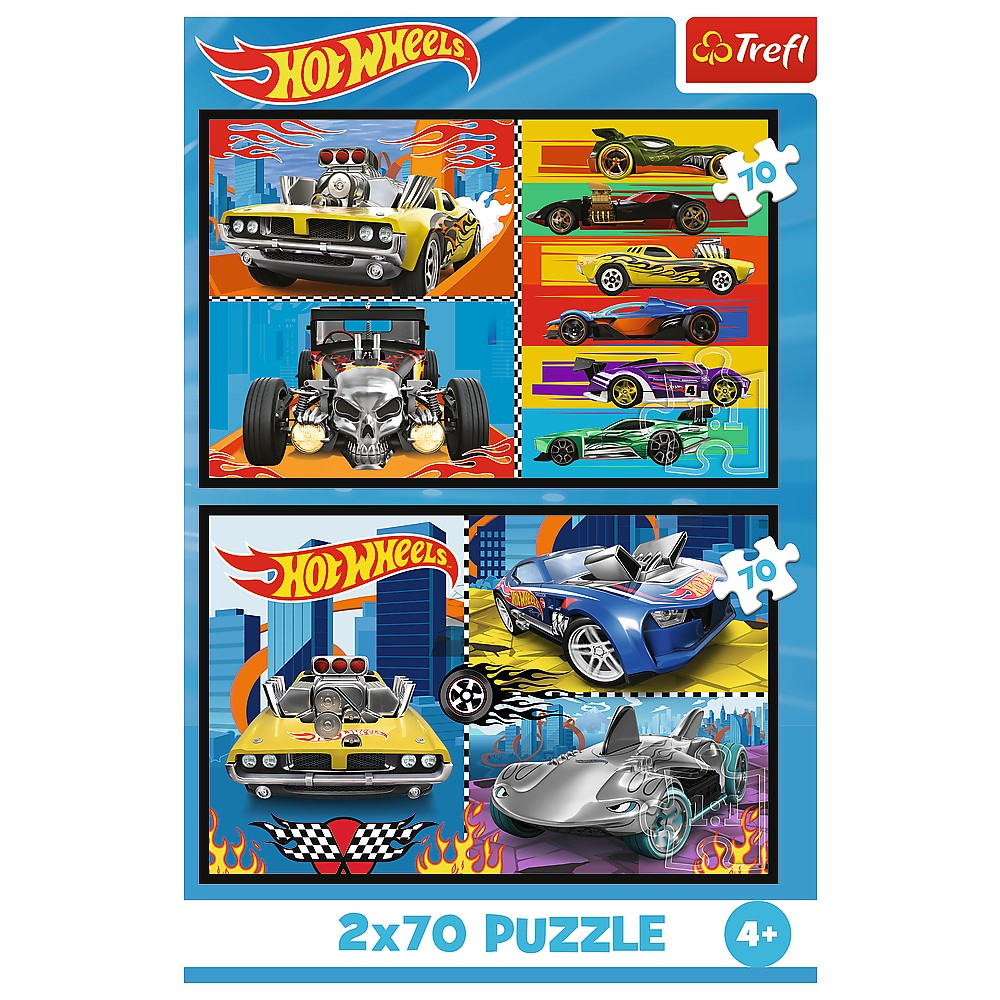Puzzle trefl 2x70 hot wheels masini [4]