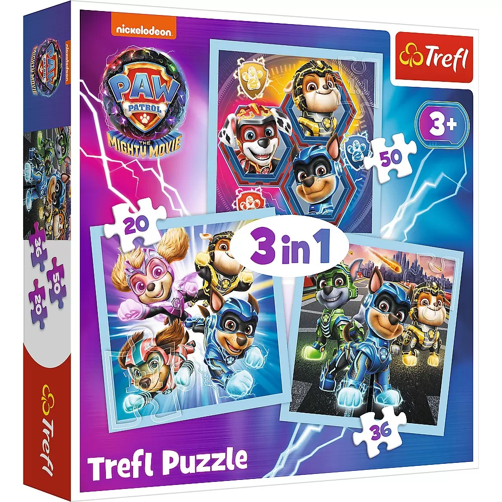 Puzzle trefl 3in1 patrula catelusilor puterea cateilor [1]