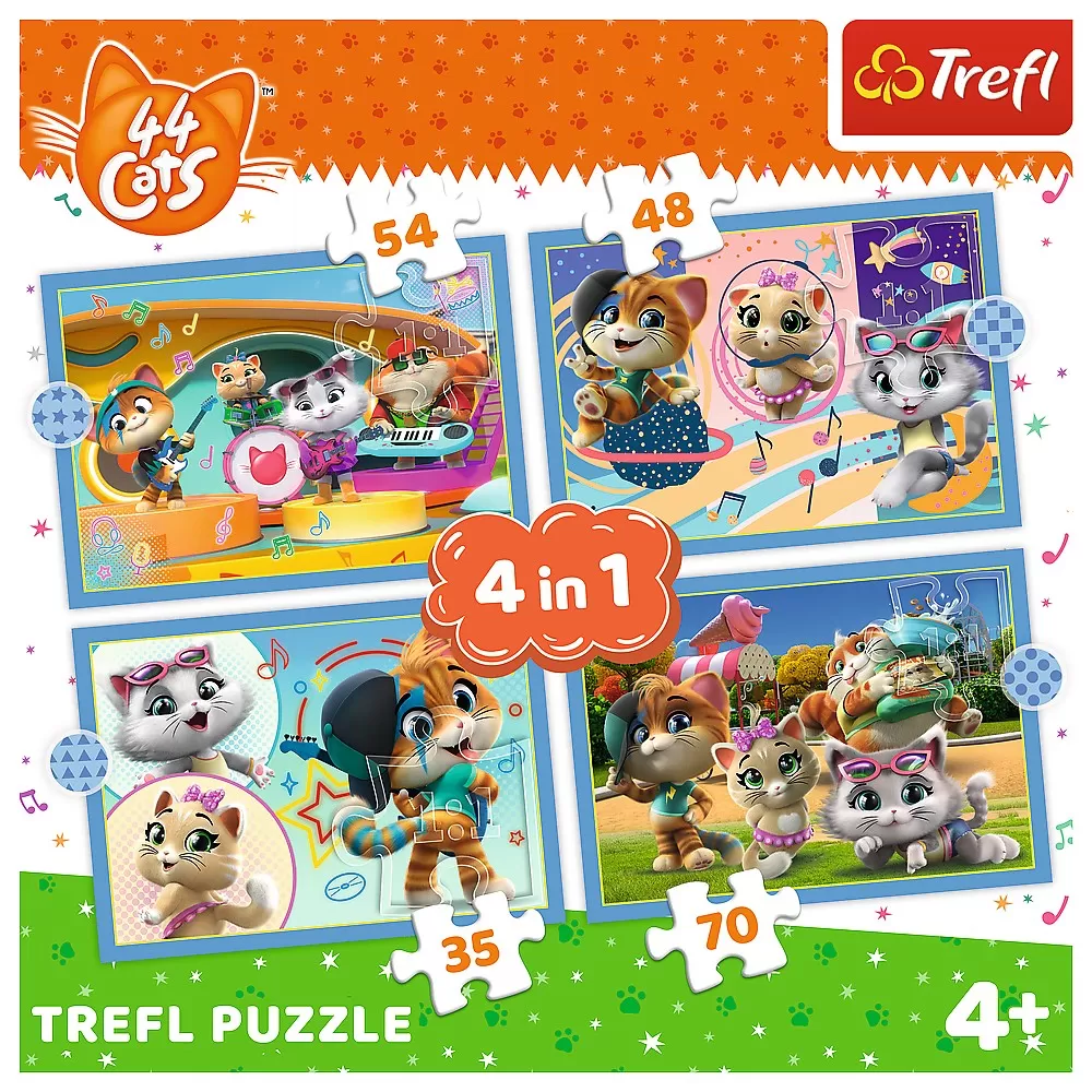 Puzzle trefl 44 cats 4in1 echipa pisicilor [6]