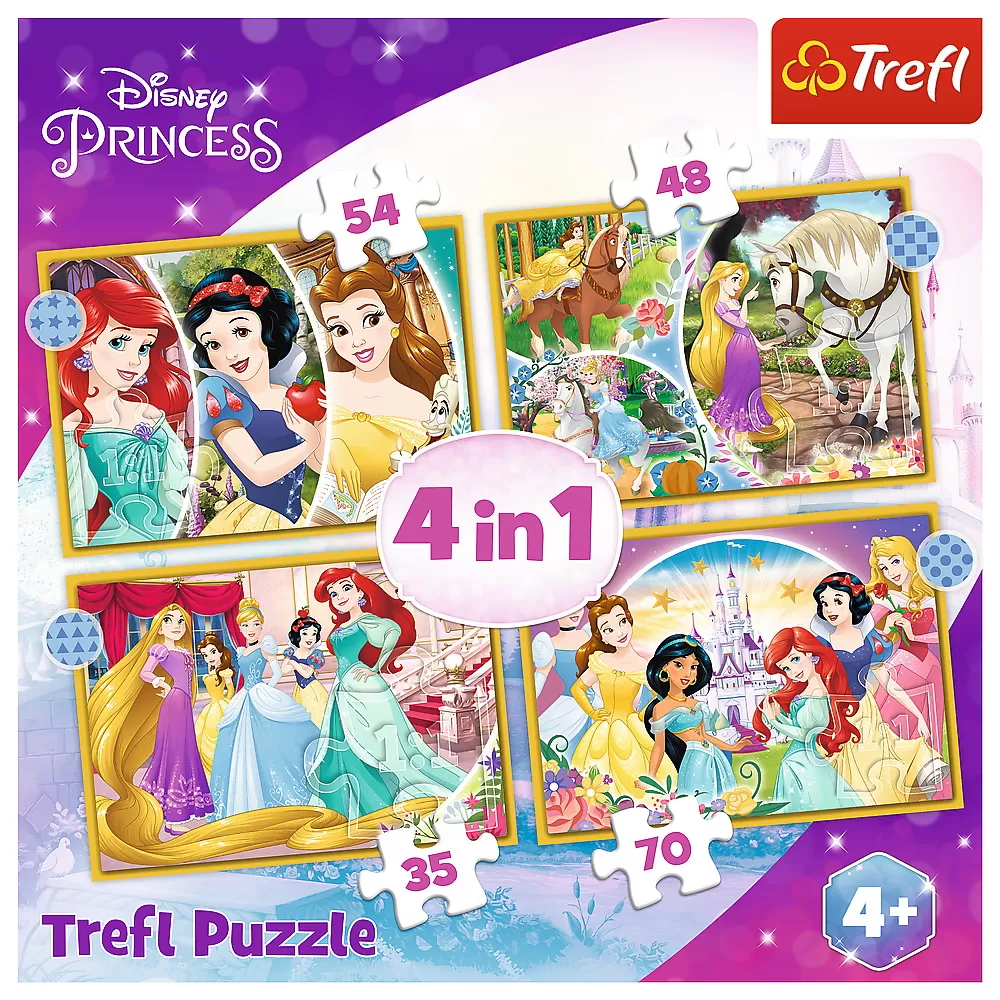 Puzzle trefl 4in1 disney princess -  ziua fericita [6]