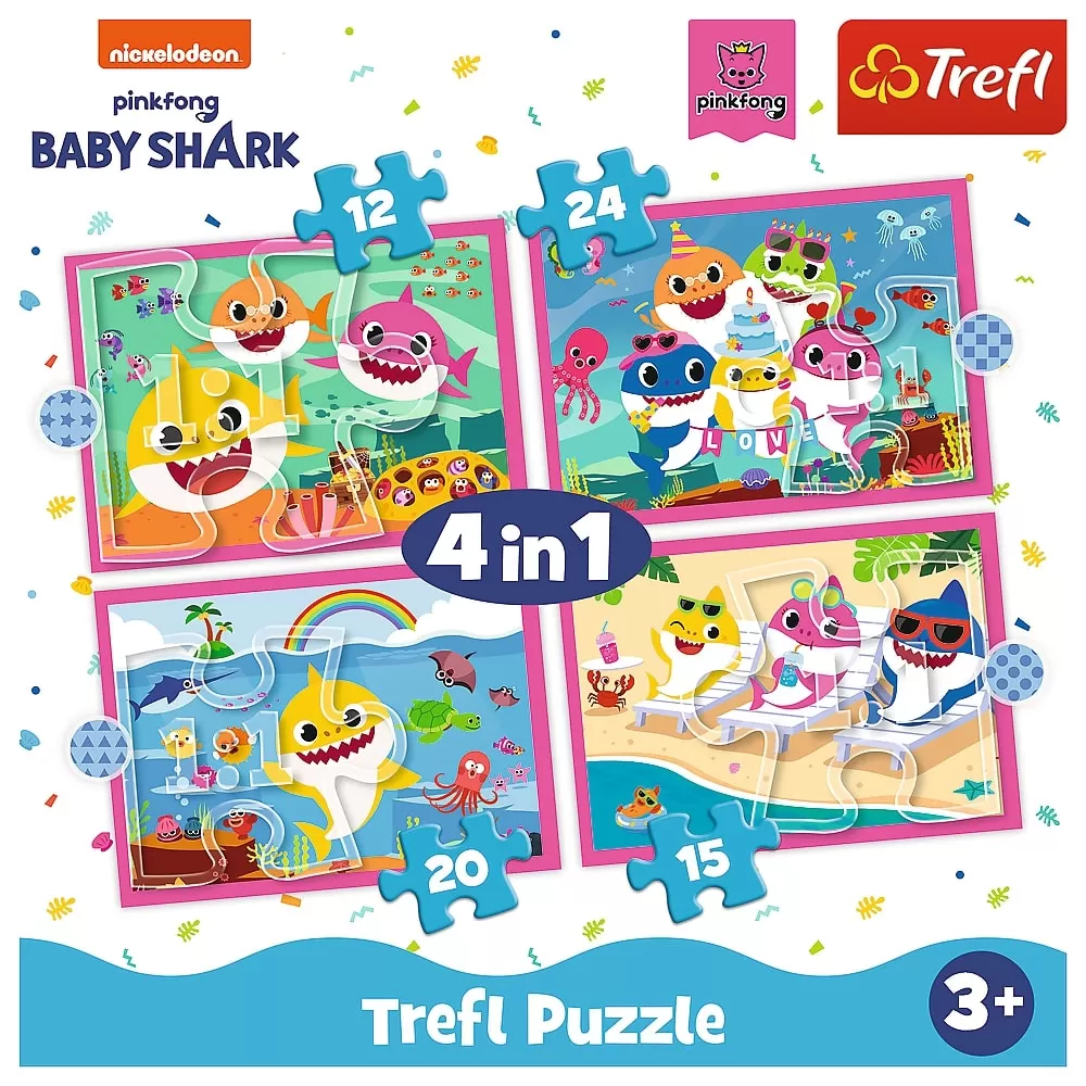 Puzzle trefl 4in1 familia shark [6]