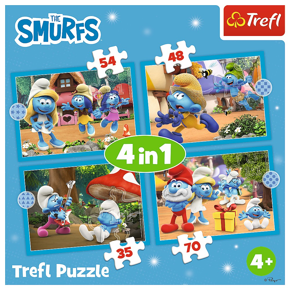 Puzzle trefl 4in1 strumfii satul strumfilor [6]