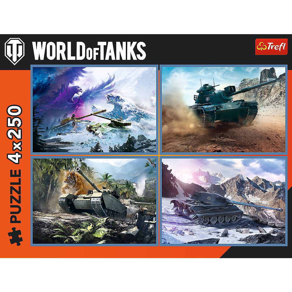 Puzzle trefl 4x250 world of tanks batalie grozava cu tancuri copii varsta 10 ani - +15 ani [6]