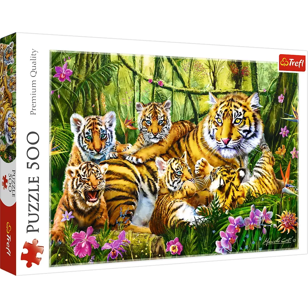 Puzzle trefl 500 familie de tigri [1]
