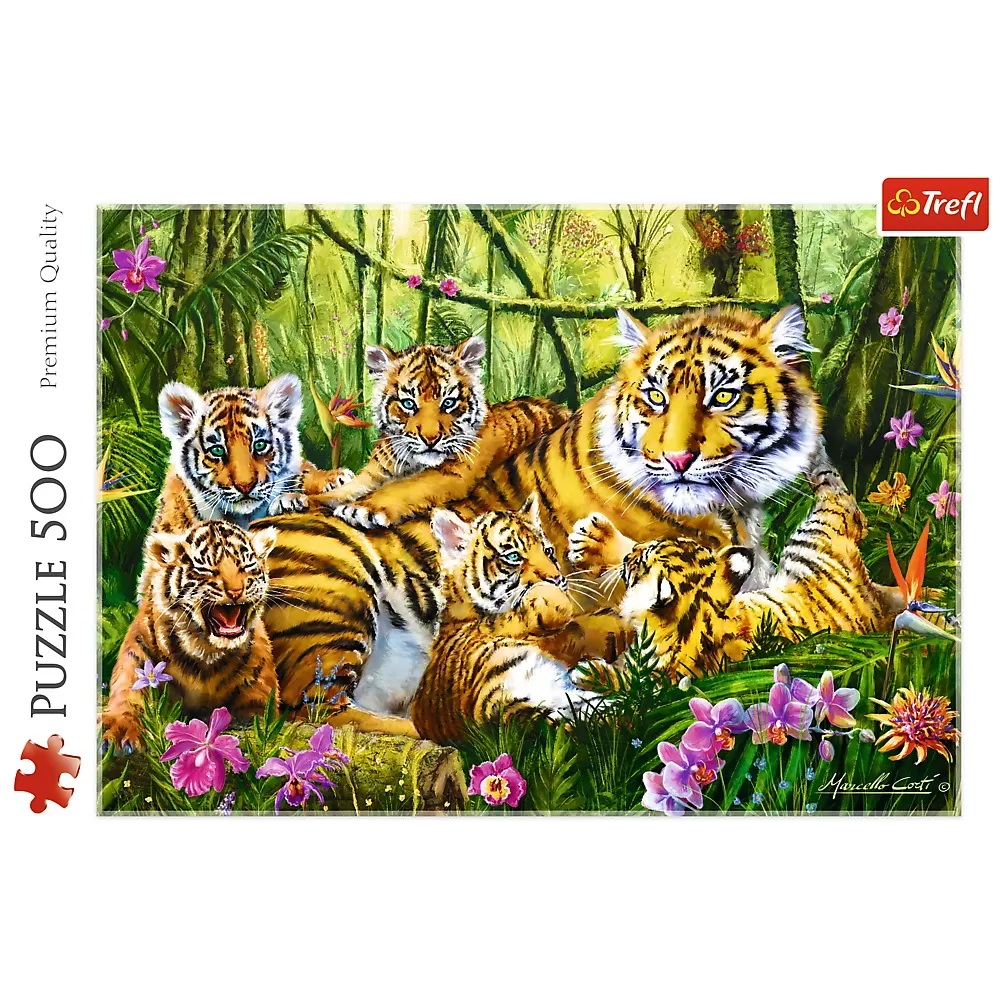 Puzzle trefl 500 familie de tigri [3]