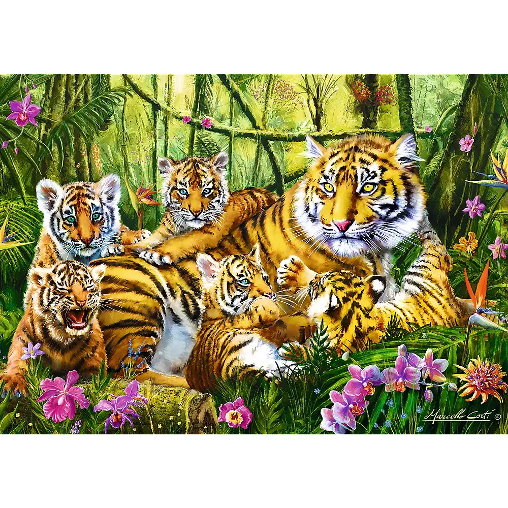 Puzzle trefl 500 familie de tigri [2]
