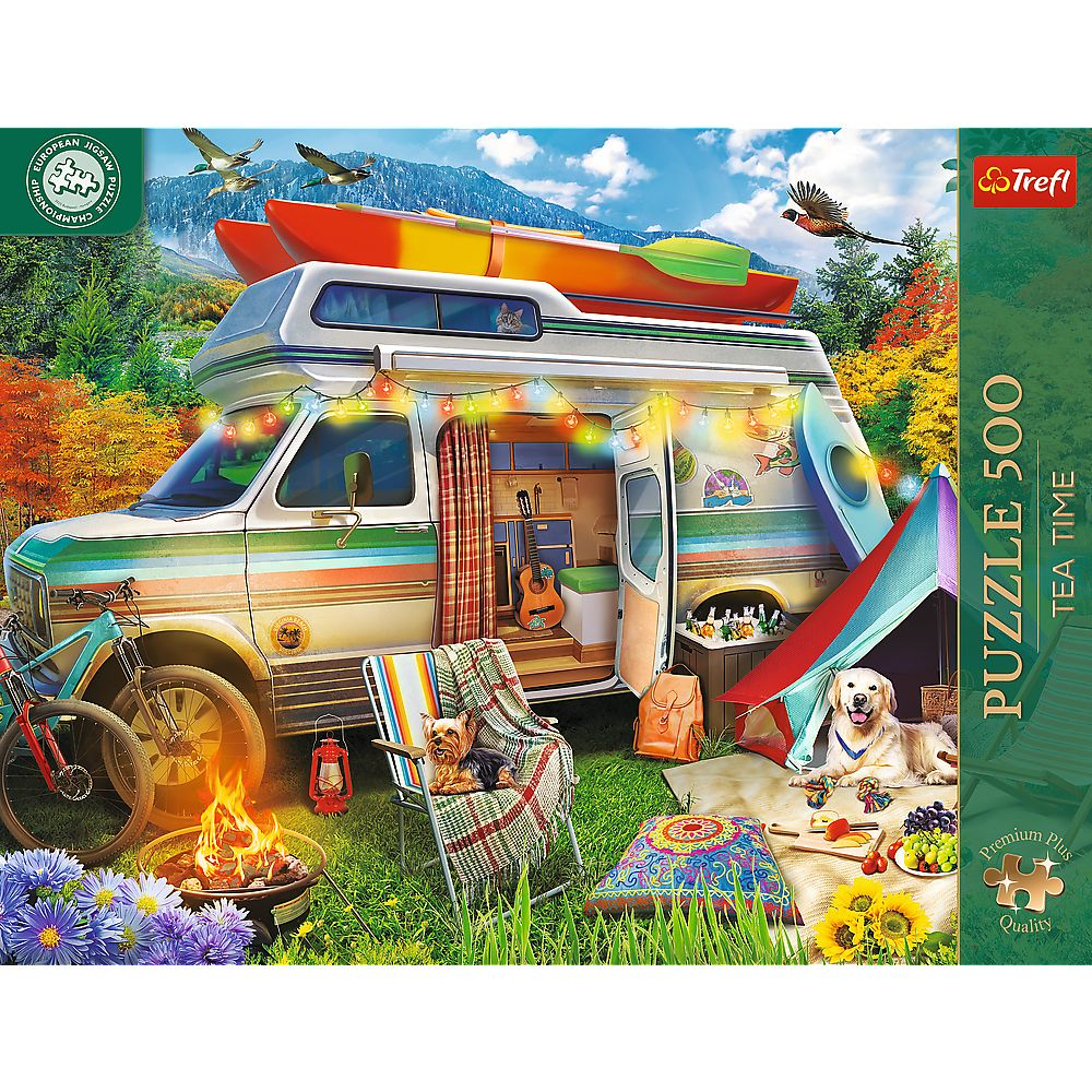 Puzzle trefl 500 premium plus tea time campionatul european rulota copii cu varsta peste 10 ani [3]