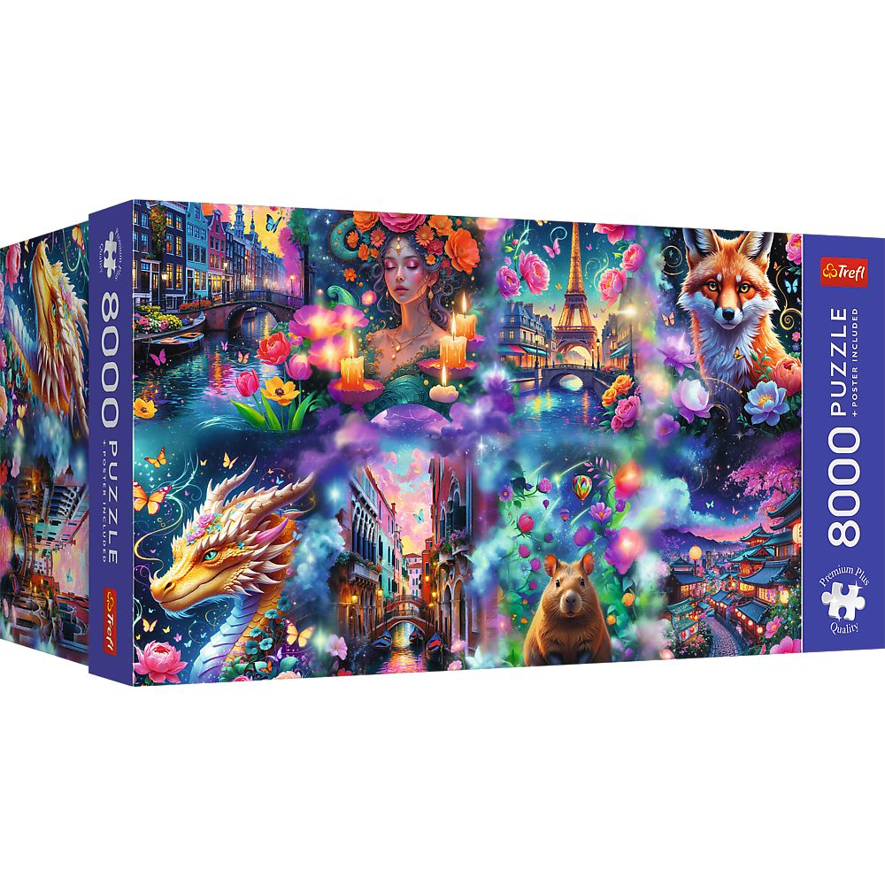 Puzzle trefl 8000 premium plus lumea colorata cu poster inclus copii varsta 14 ani - +15 ani [4]