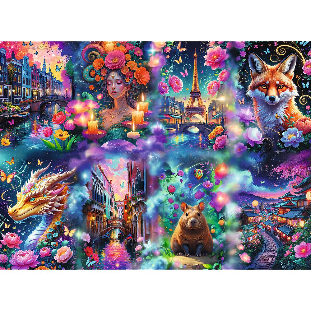 Puzzle trefl 8000 premium plus lumea colorata cu poster inclus copii varsta 14 ani - +15 ani [2]