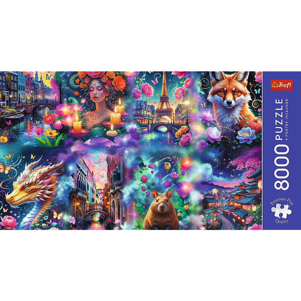 Puzzle trefl 8000 premium plus lumea colorata cu poster inclus copii varsta 14 ani - +15 ani [3]